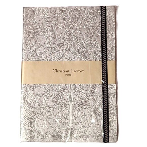 NEW! Christian Lacroix‎ Silver Metal Paseo A5 Layflat Journal Notebook 152 pgs - Picture 1 of 7